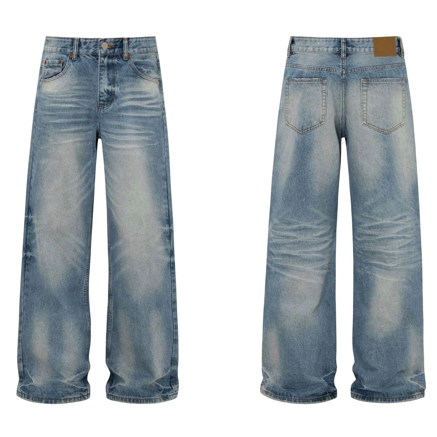 Simple solid color fashionable jeans