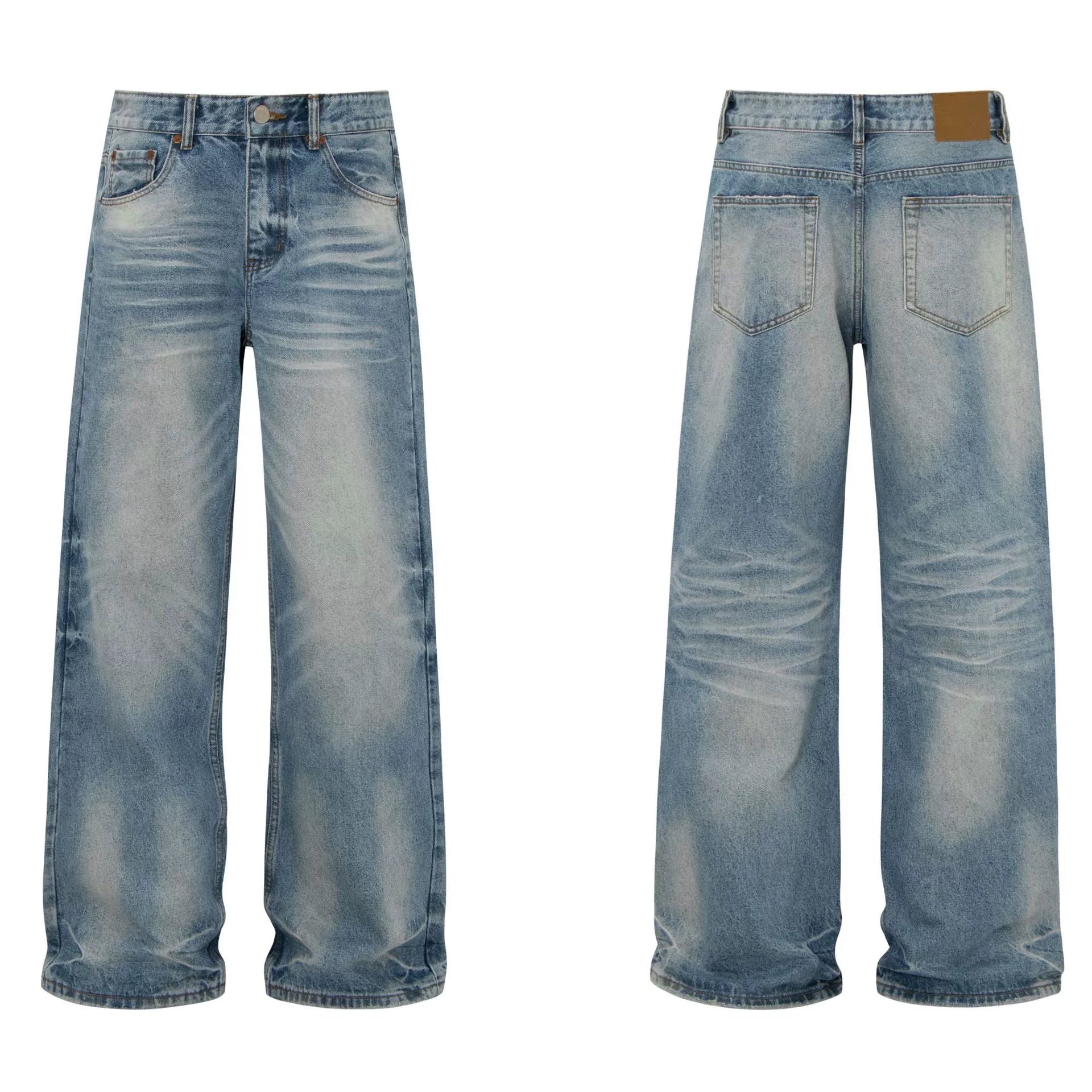 Simple solid color fashionable jeans