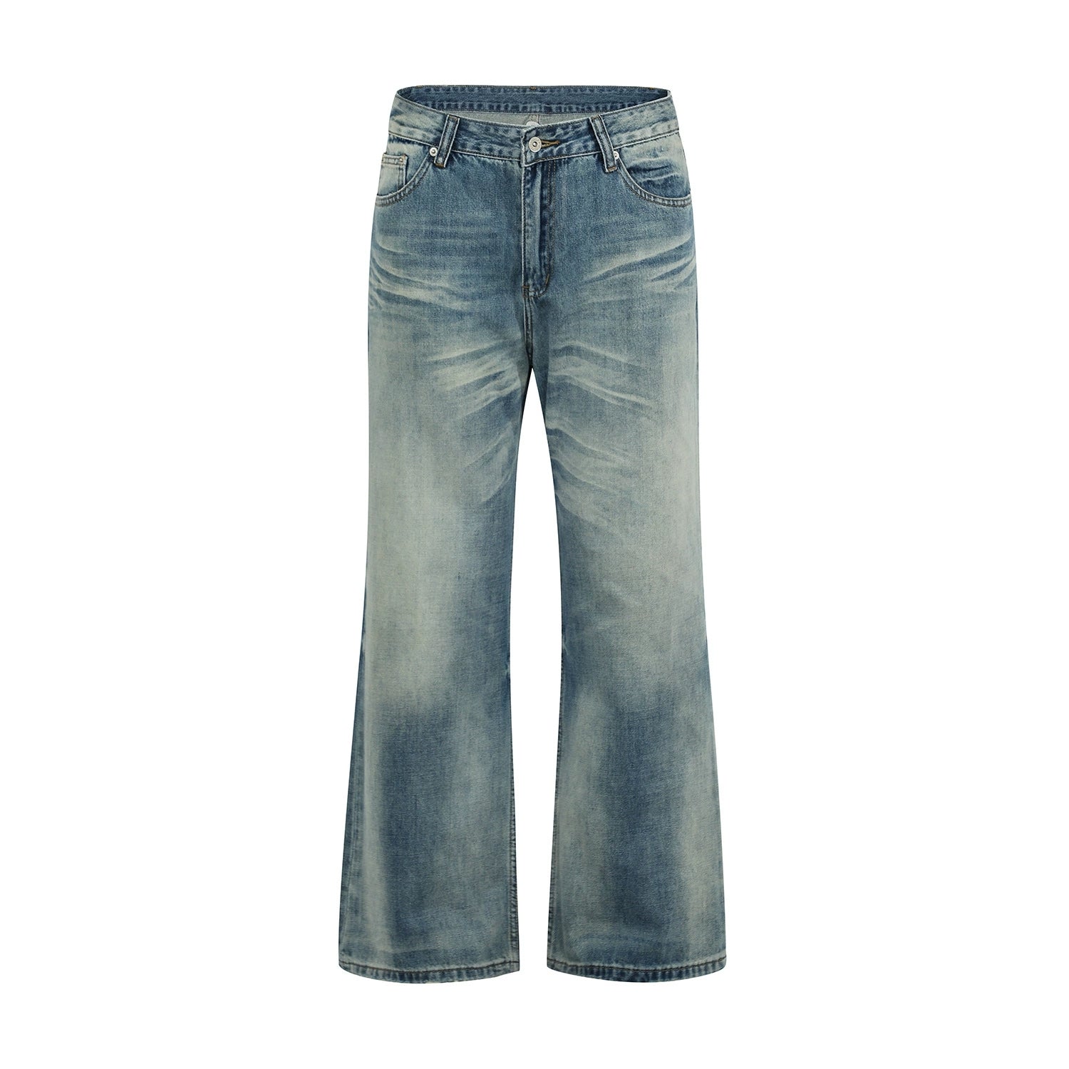 Fashion workwear jeans high street embroidery loose wide pants