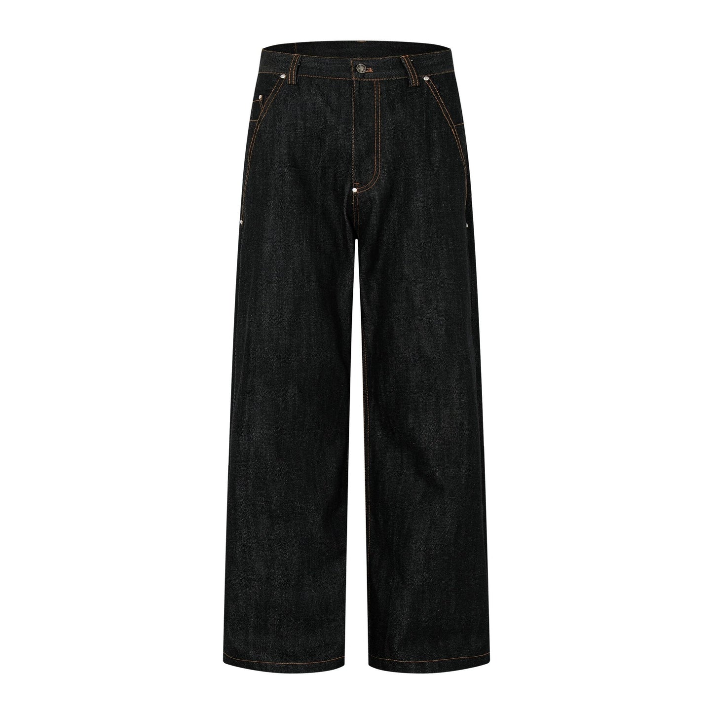 Fashion workwear jeans high street embroidery loose wide pants