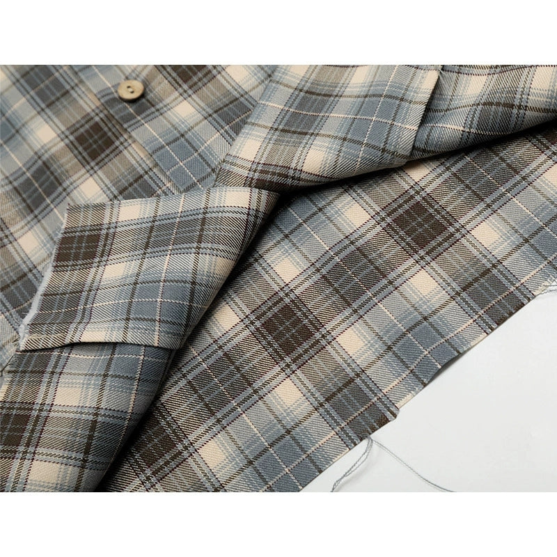 Plaid sports casual loose sweatshirt jacket