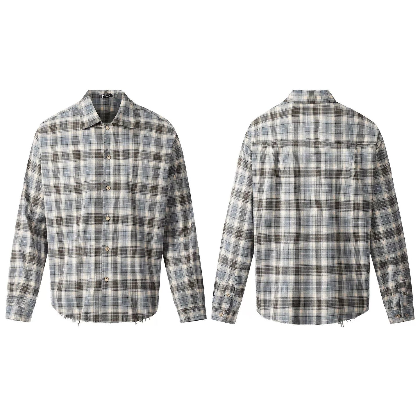 Plaid sports casual loose sweatshirt jacket