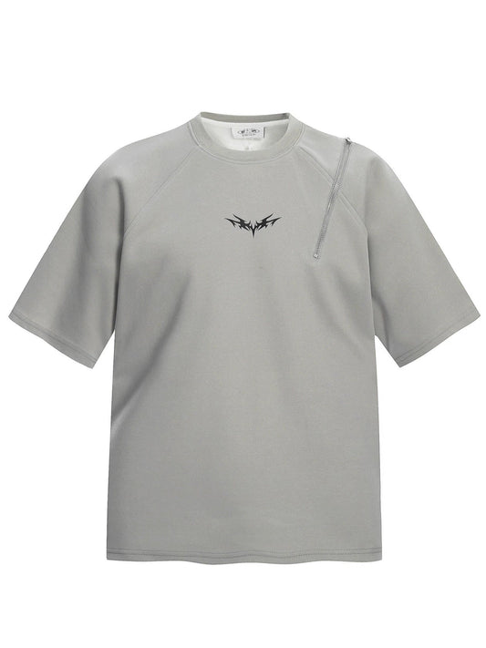 Fashion printed solid color T-shirt