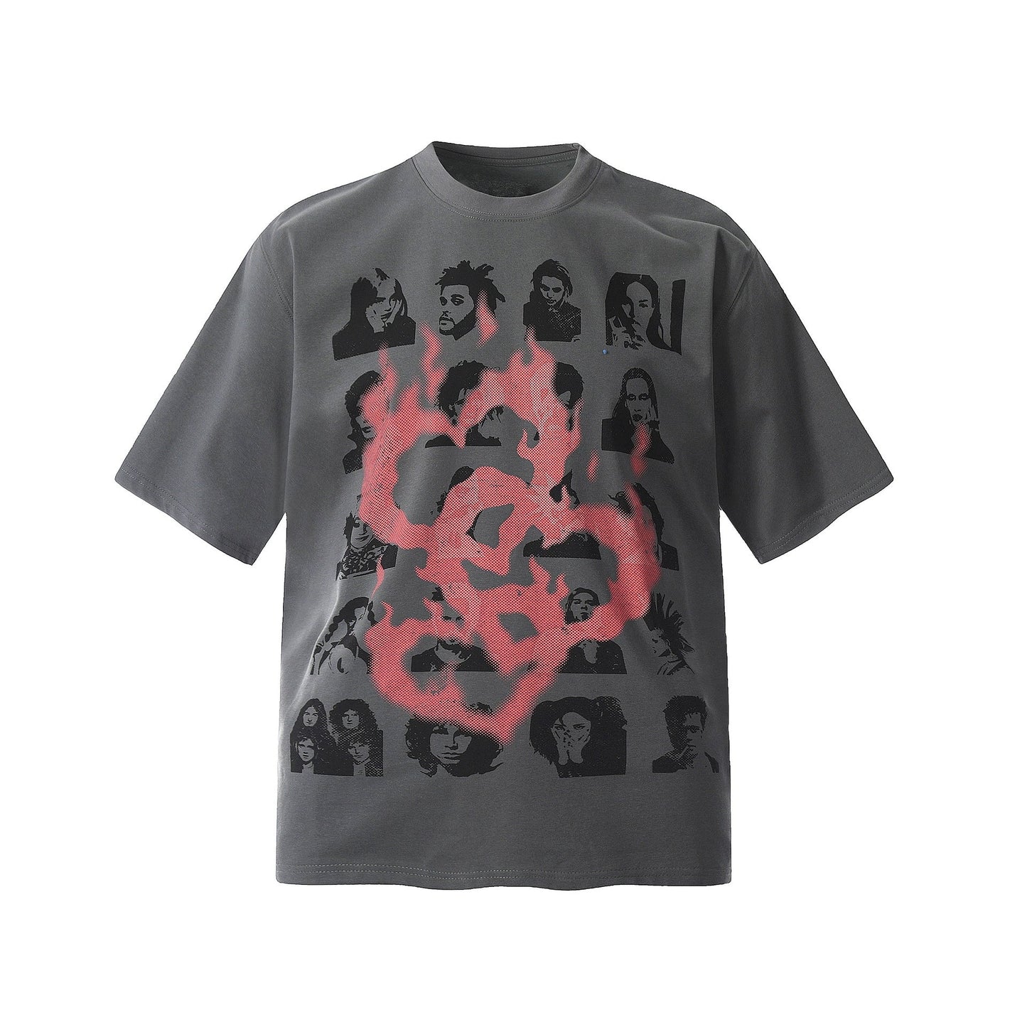 Fashion printed solid color T-shirt