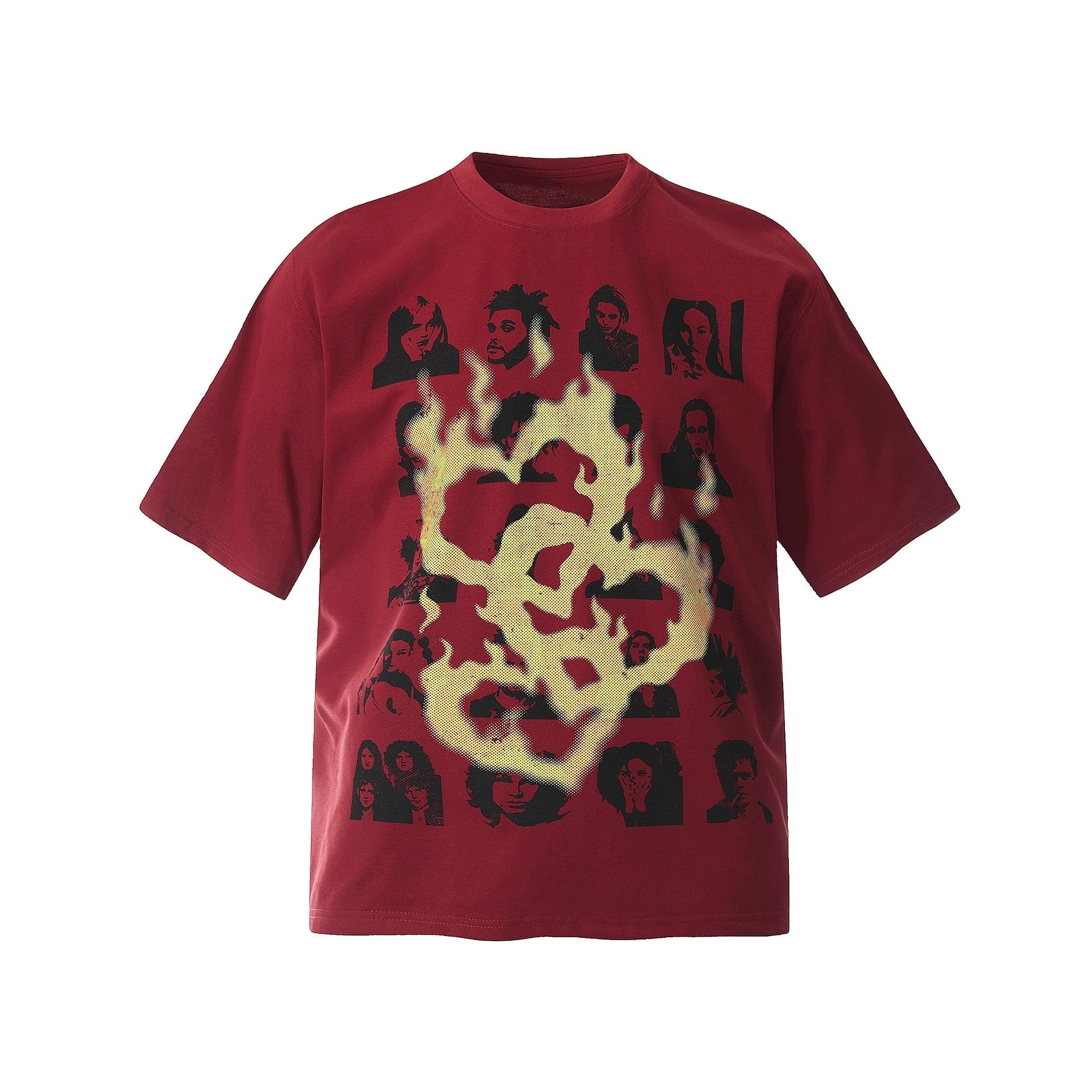 Fashion printed solid color T-shirt