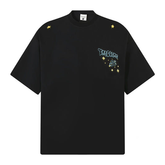 Fashion printed solid color T-shirt