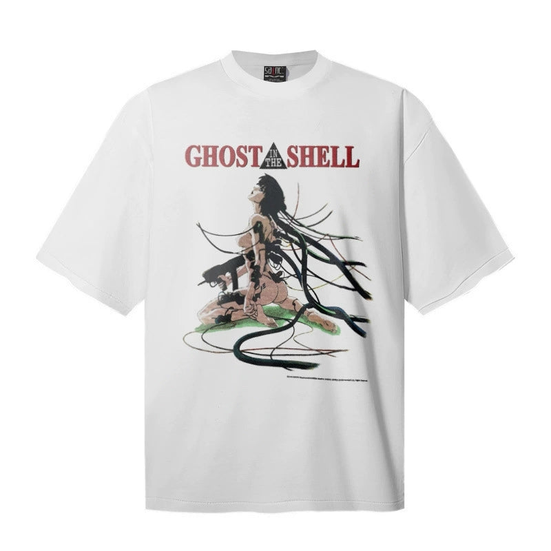 Fashion printed solid color T-shirt